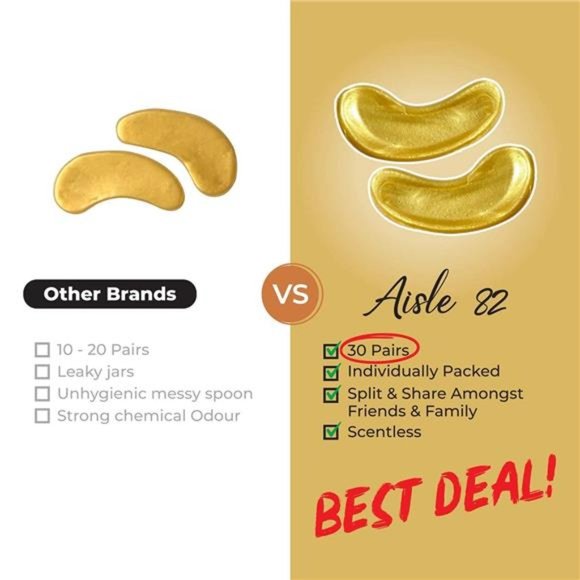 30 Pairs Under Eye Patches - 24K Gold Eye Mask - Under Eye Mask for Dark Circles - Picture 4 of 5